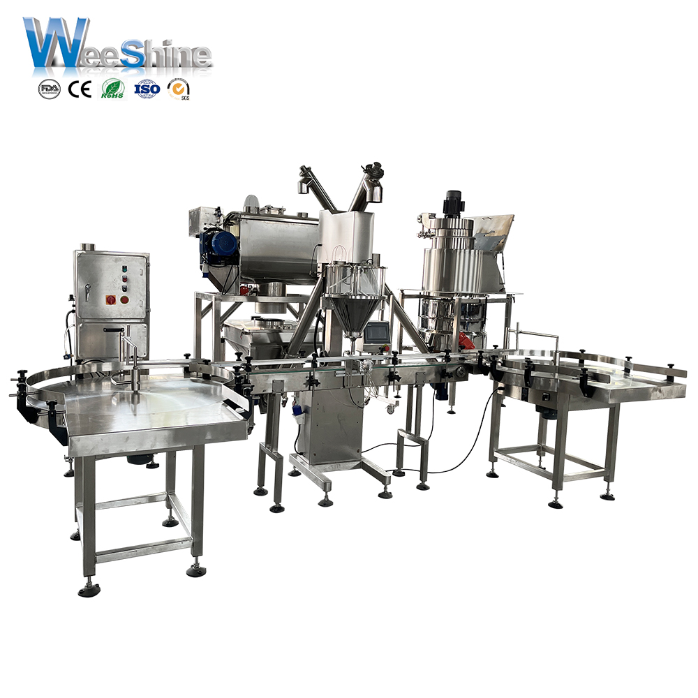 Weeshine High Accuracy Powder Bottles Filling Capping Production Line